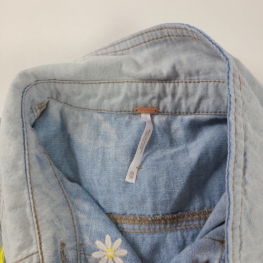 FREE PEOPLE Denim Yearbook Mini Dress - XS - Picture 4 of 6